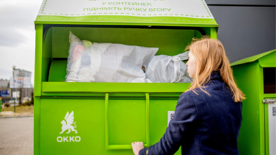 На АЗК ОККО зібрали майже 60 тонн речей для вимушених переселенців та малозабезпечених